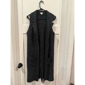 Hem & Thread Gray Sweater Long Vest sz S